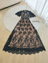 ORANGE JUICE  Black Lacey Maxi Dress